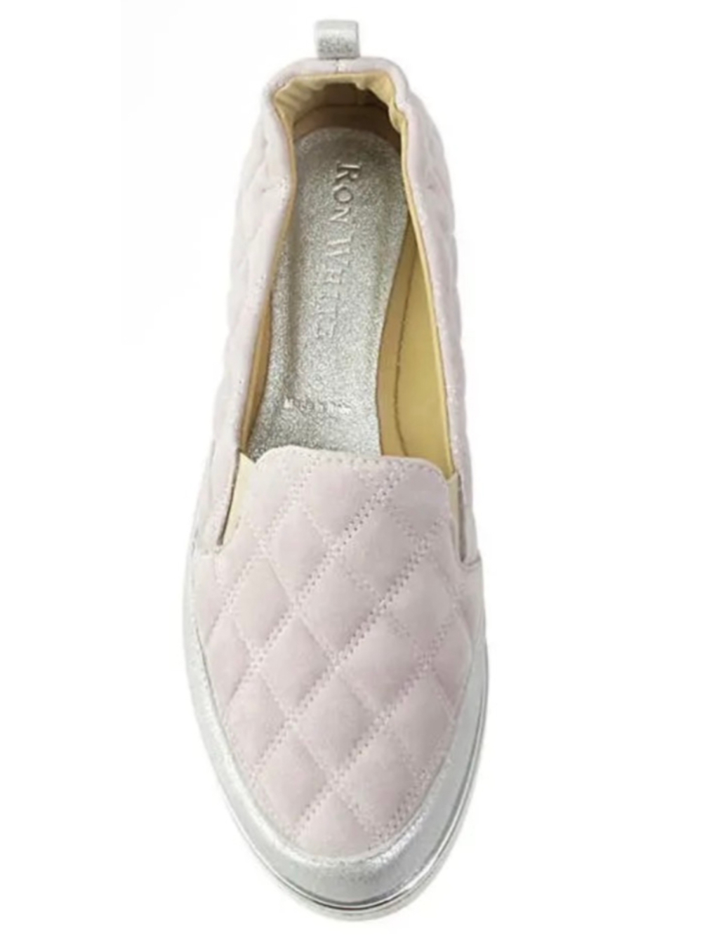 New Ron White Lilac Quilted Slip-On Platform Sneakers 8.5